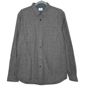 AG Adriano Goldschmied Utility Shirt Mens M Gray Button Up Front Long Sleeve NEW